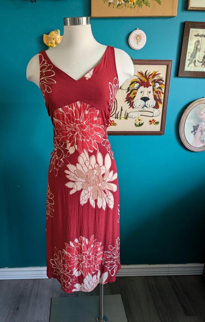 Vintage y2k 2000s fairycore bias cut midi dress floral whimsygoth